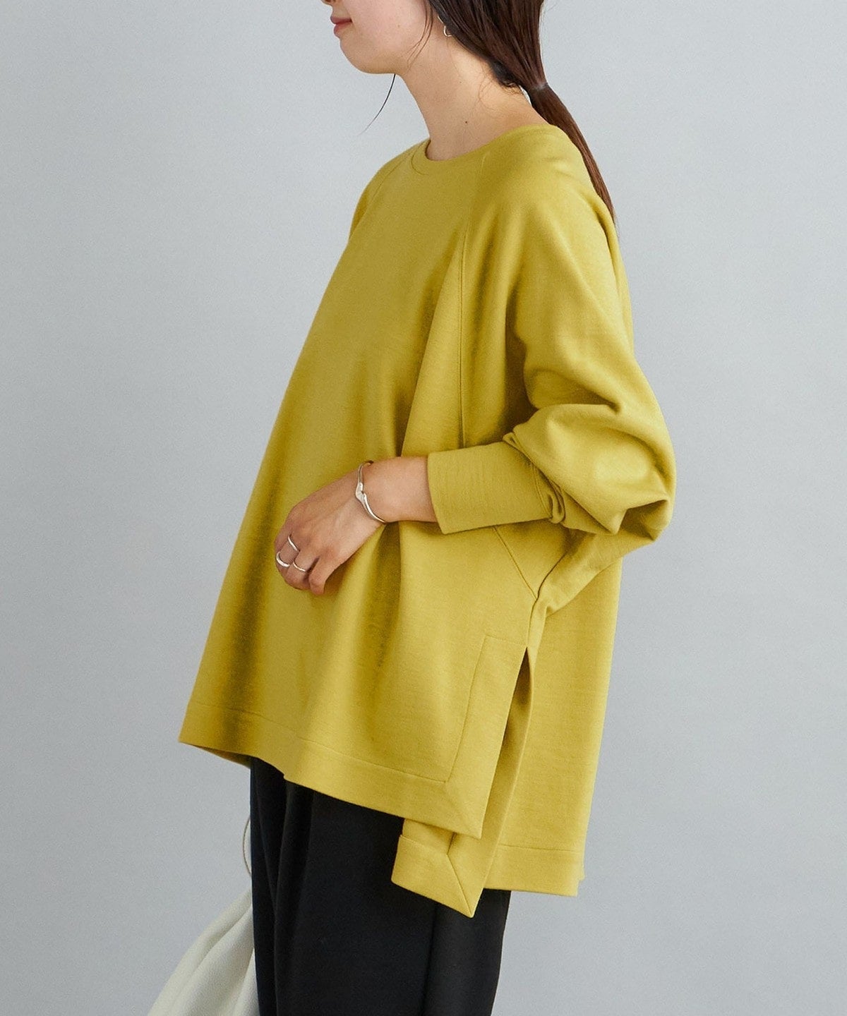 〈手洗い可能〉ウール混ジャージードルマンプルオーバー