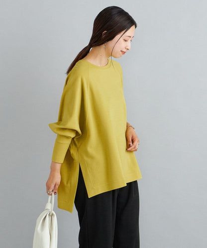 〈手洗い可能〉ウール混ジャージードルマンプルオーバー