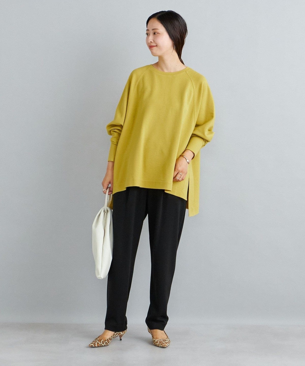 〈手洗い可能〉ウール混ジャージードルマンプルオーバー