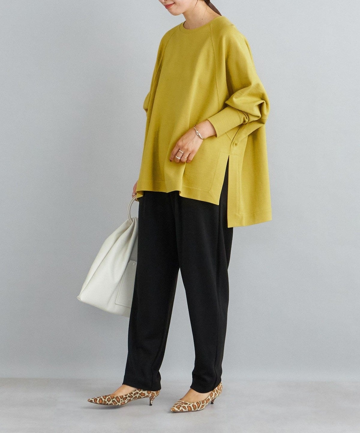 〈手洗い可能〉ウール混ジャージードルマンプルオーバー