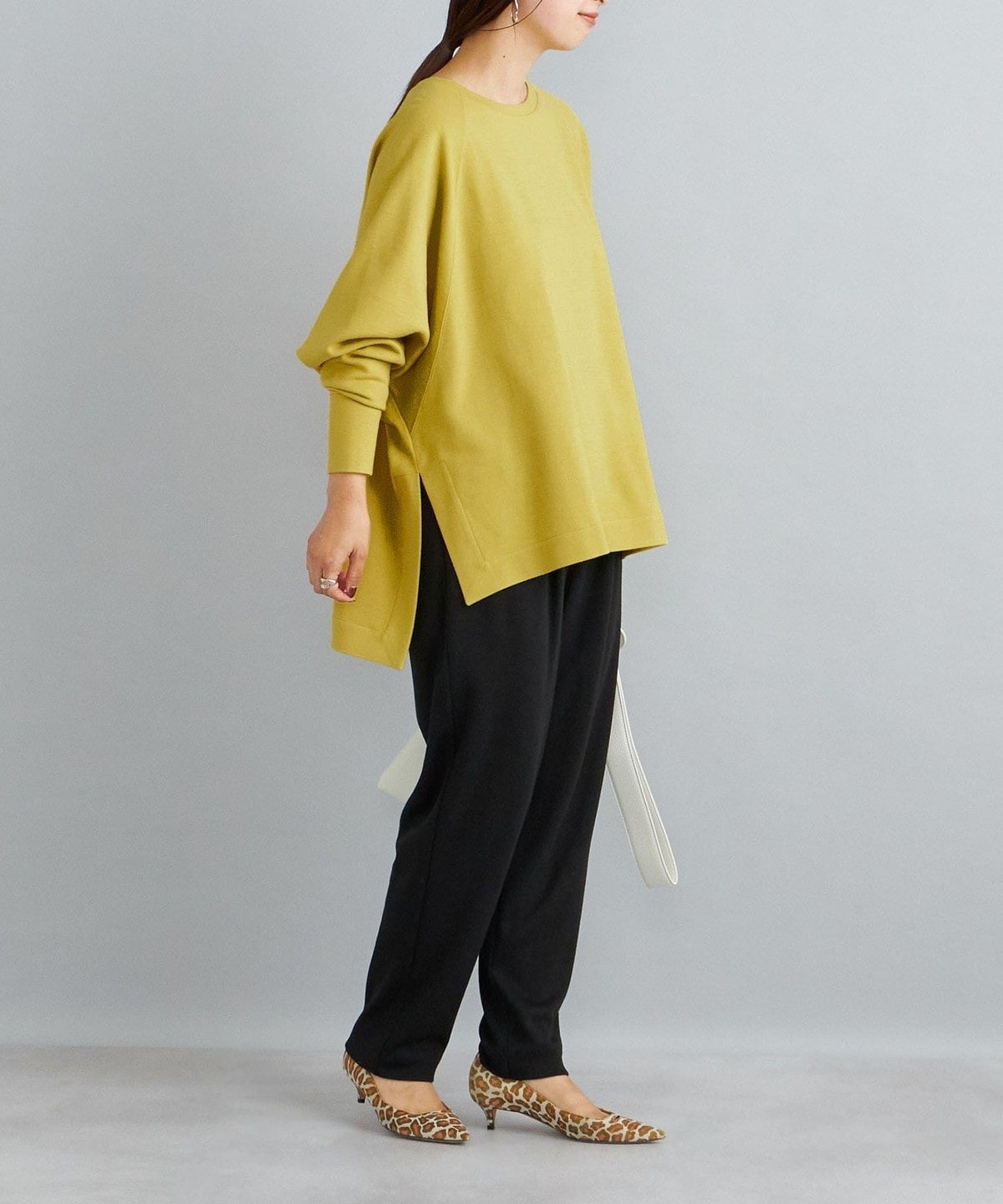 〈手洗い可能〉ウール混ジャージードルマンプルオーバー