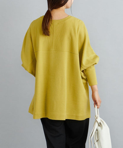 〈手洗い可能〉ウール混ジャージードルマンプルオーバー