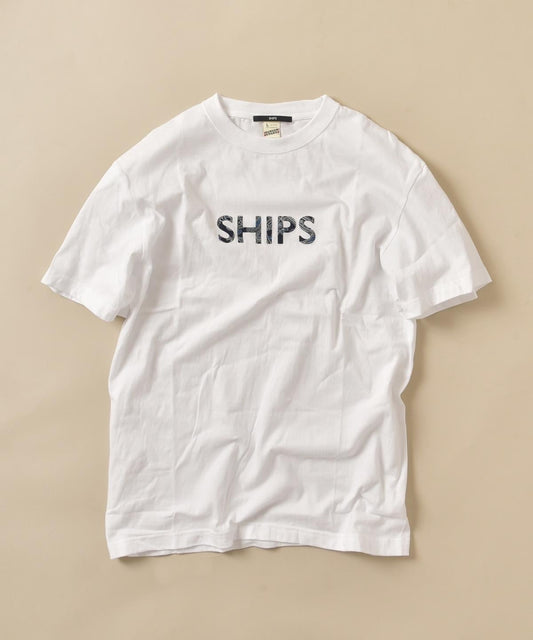SHIPS: SHIPS ロゴ ペイズリー/フラワー/レオパード柄 Tシャツ