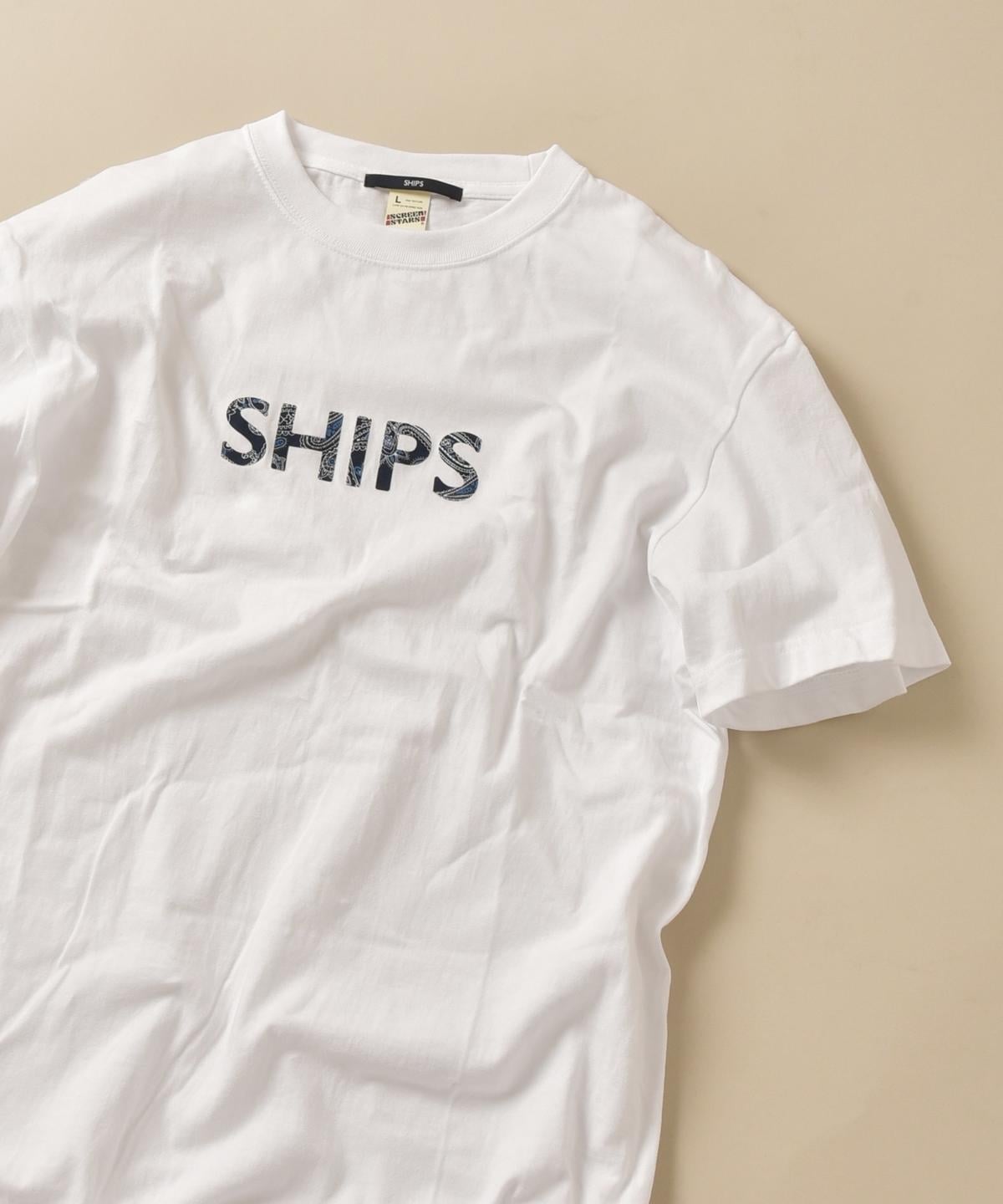 SHIPS: SHIPS ロゴ ペイズリー/フラワー/レオパード柄 Tシャツ