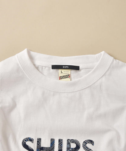 SHIPS: SHIPS ロゴ ペイズリー/フラワー/レオパード柄 Tシャツ