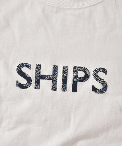 SHIPS: SHIPS ロゴ ペイズリー/フラワー/レオパード柄 Tシャツ
