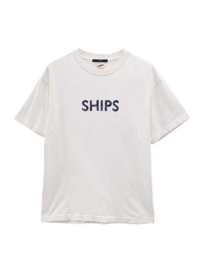 SHIPS: SHIPS ロゴ ペイズリー/フラワー/レオパード柄 Tシャツ