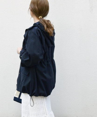 SHIPS any:〈ウォッシャブル〉フーディー ドロスト デザイン ブルゾン