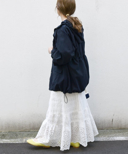 SHIPS any:〈ウォッシャブル〉フーディー ドロスト デザイン ブルゾン